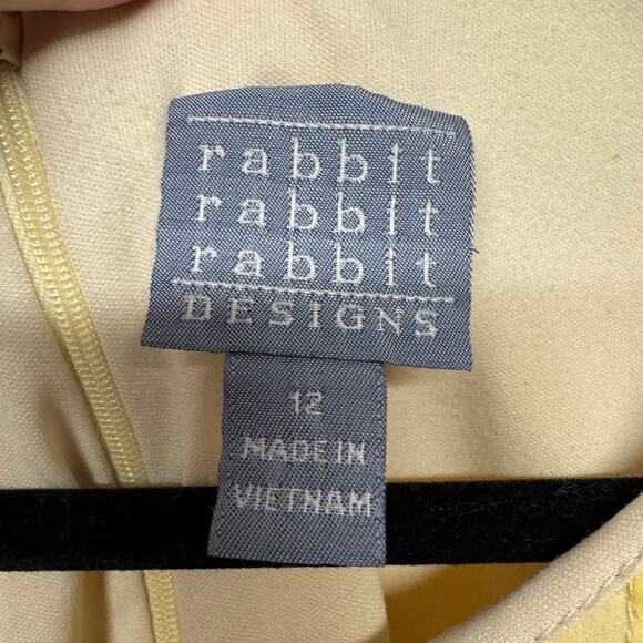 Rabbit Rabbit Designs Yellow Floral Sleeveless Fit Flare Dress Size Medium - Picture 6 of 11